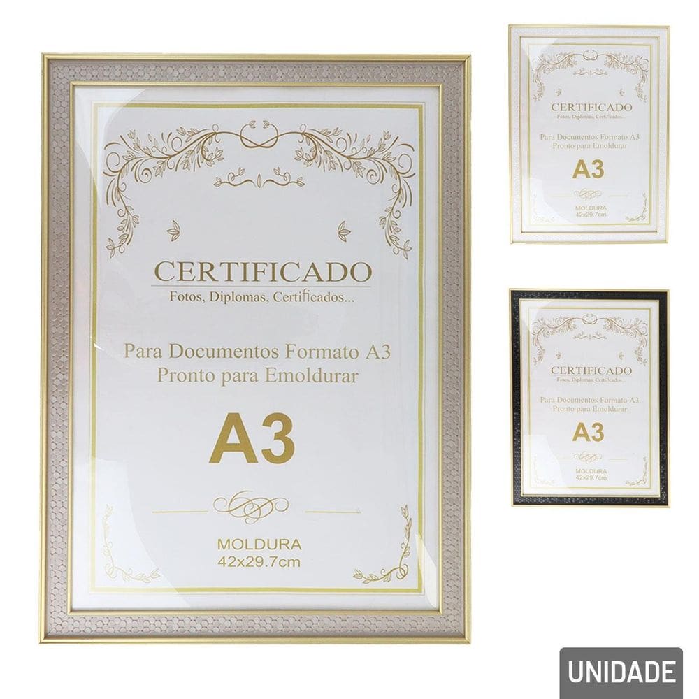 Porta Retrato de MDF 29,7x42 Certificado A3 Color - Tudo em Caixa