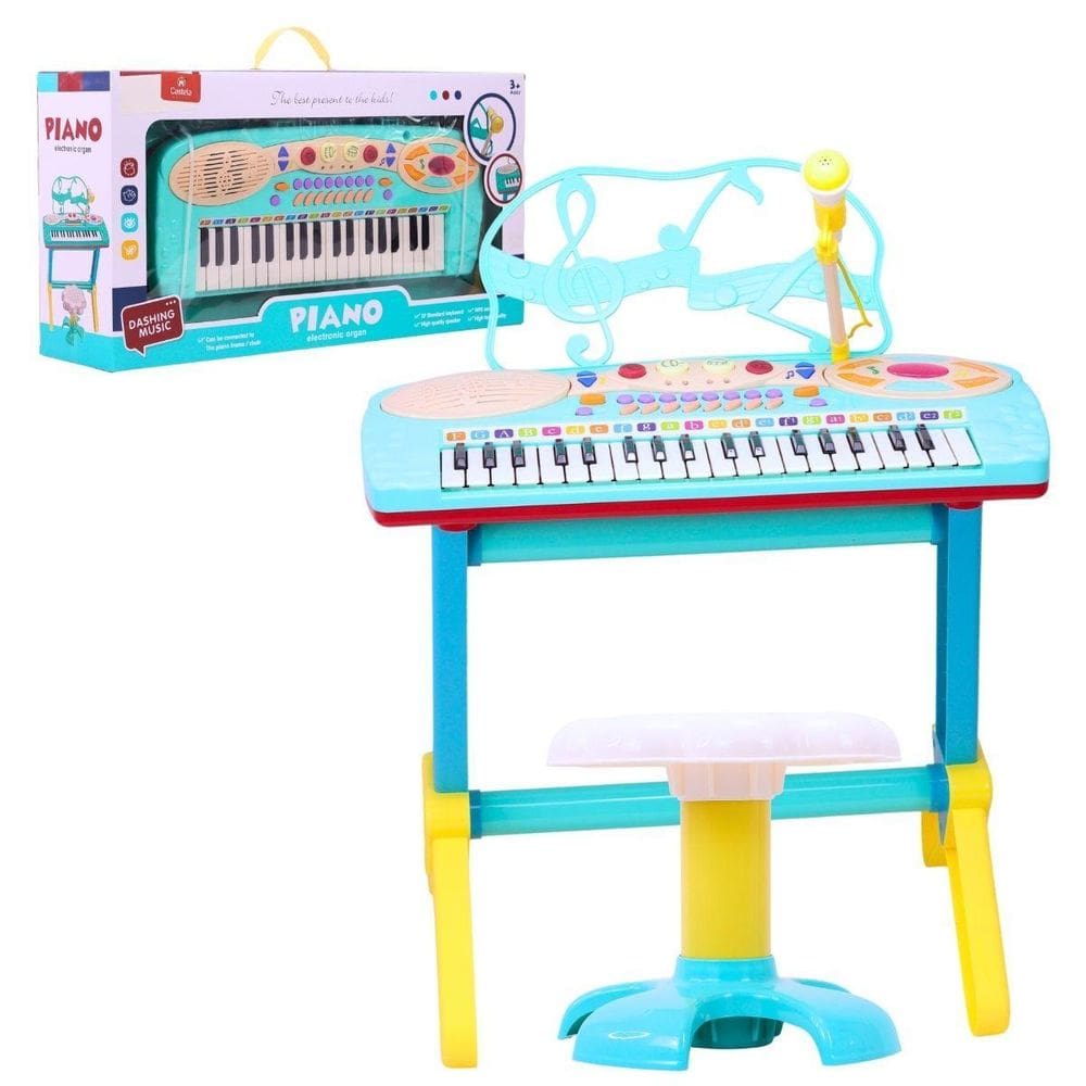 Brinquedo Educativo Teclado Musical Com Banco - Castela