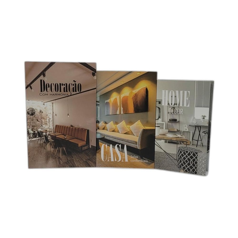 Caixa Livro Decorativa Kit 3 Livro Fake Porta Objetos Papel