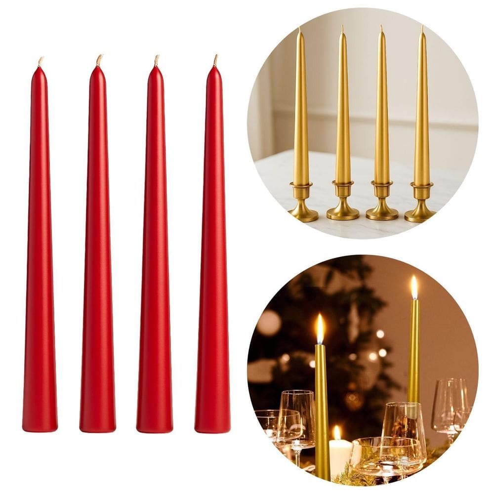 12 Velas Para Decoração Linha Premium Sofisticada 24,5X1,7Cm