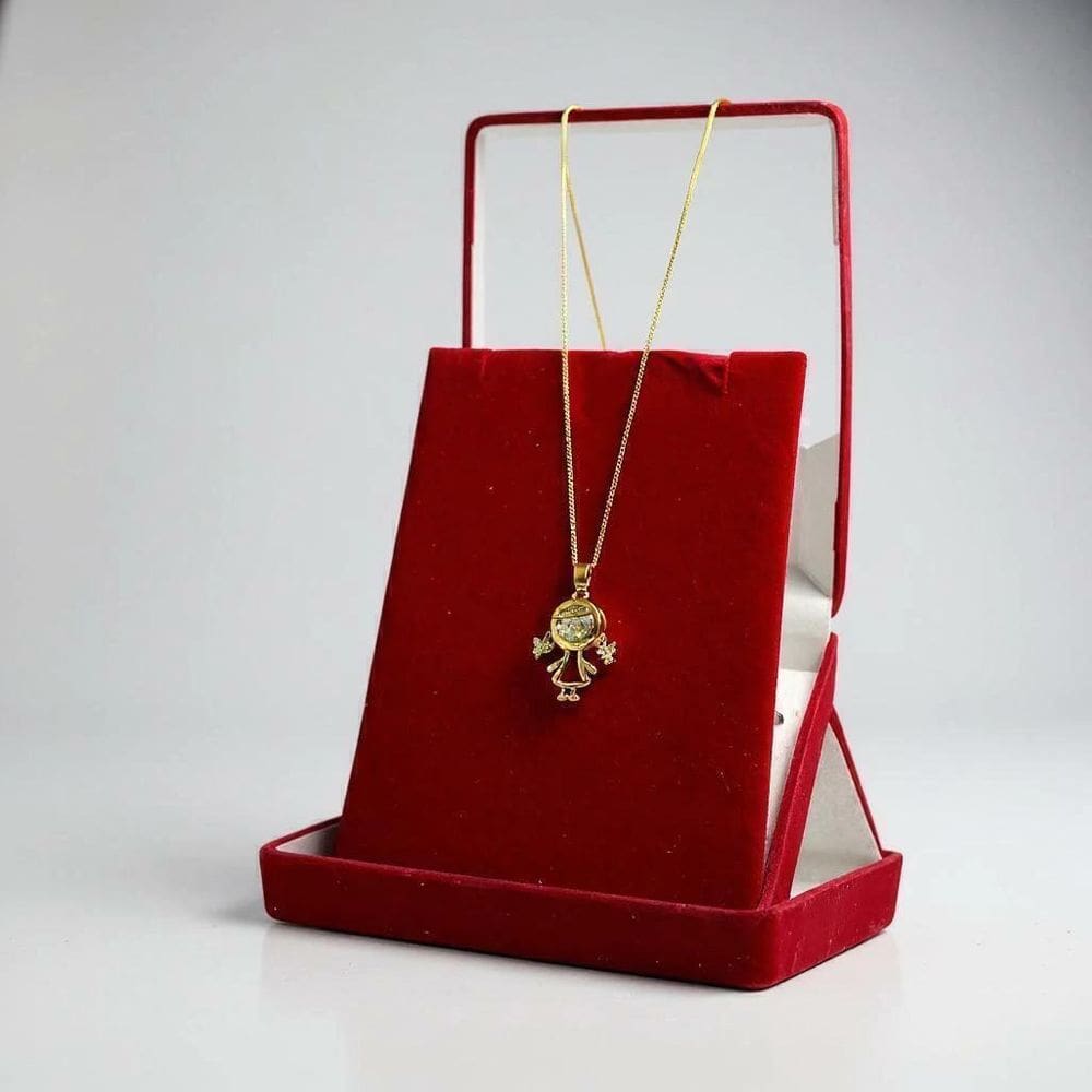 Cordão Feminino 1Mm Menina Cravejado - Banhado A Ouro 18K