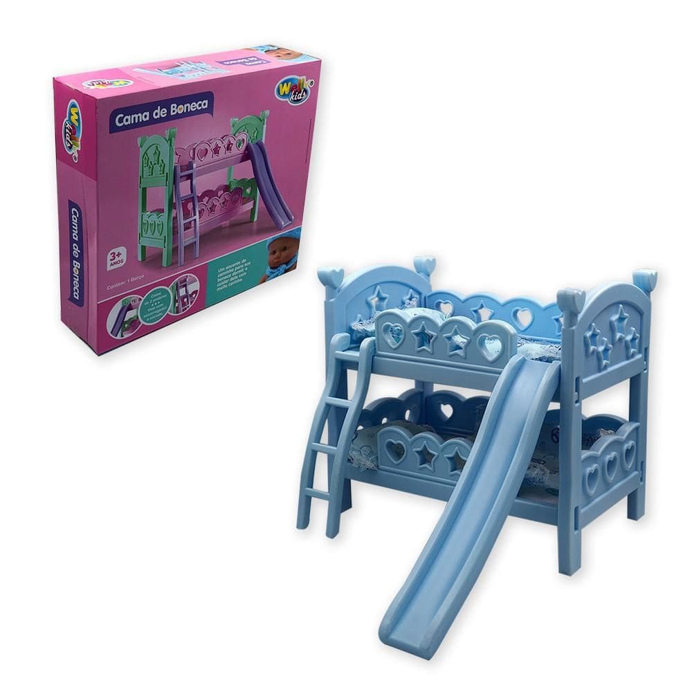 Berço De Boneca Beliche Com Escorregador E Colchão