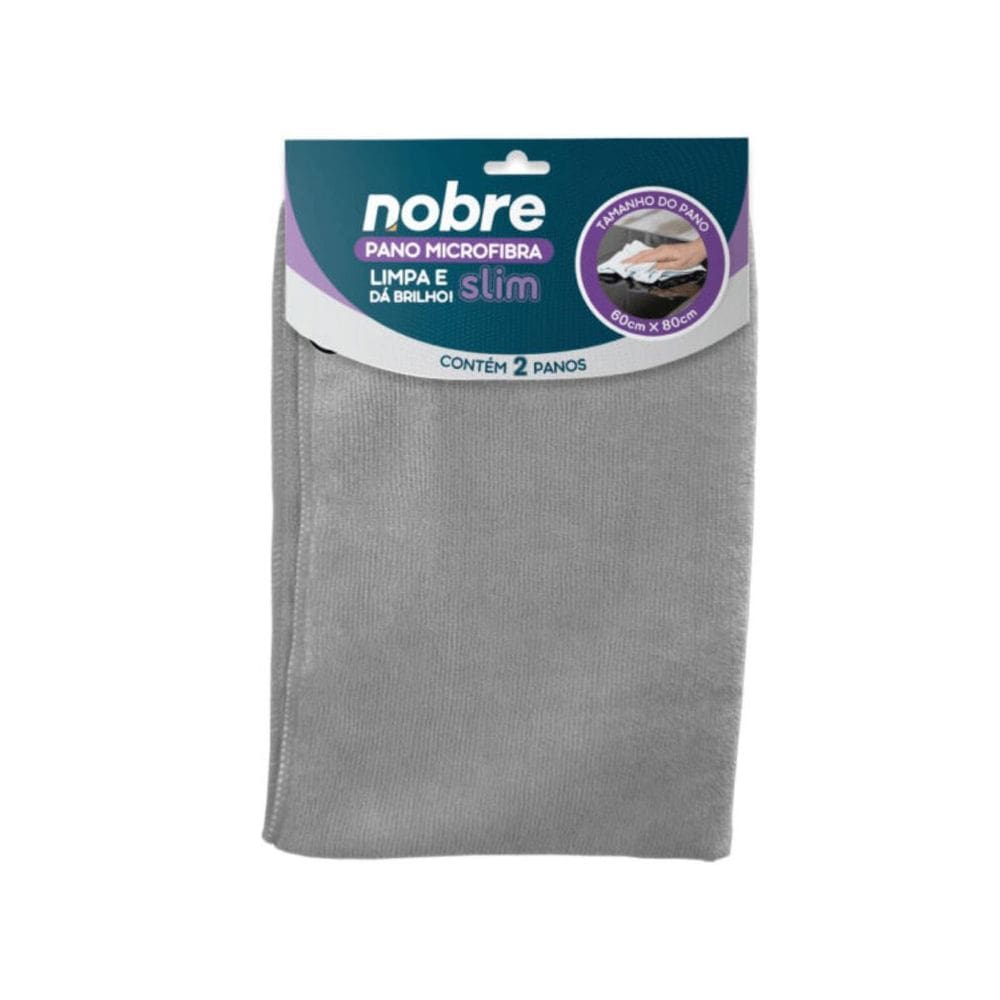 Pano De Microfibra 60X80Cm Pct C/2 Un Cinza Slim - Nobre