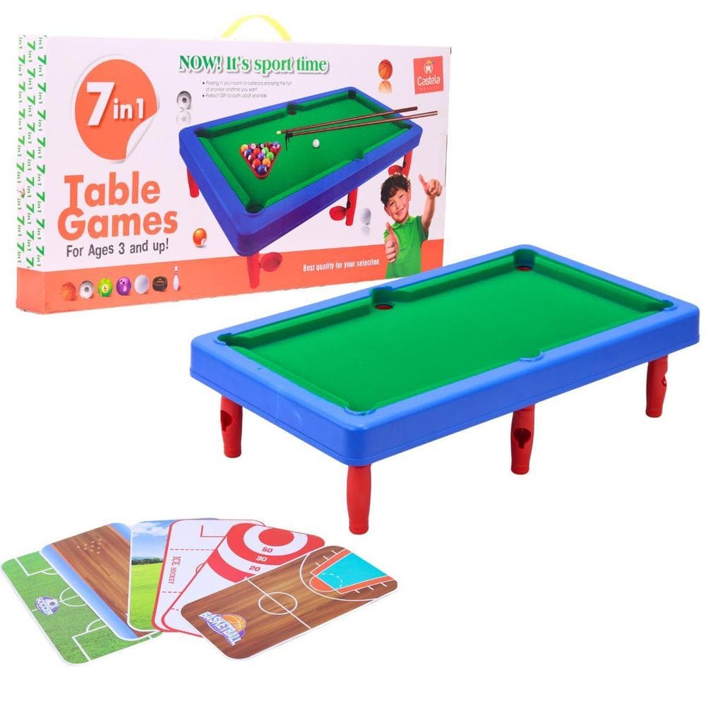 Jogo De Mesa De Sinuca 7 Em 1 Com Pé Cbs1085 - Castela
