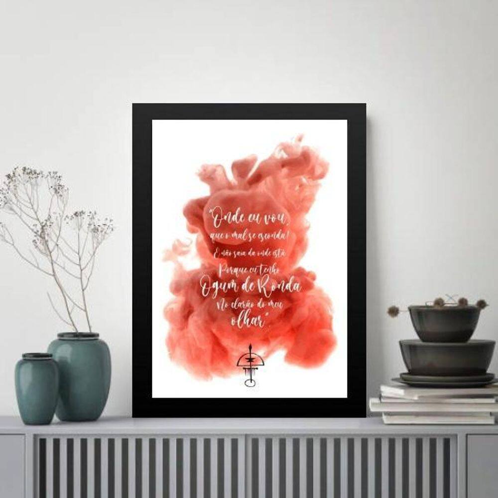 Quadro Decorativo Ogum - Frase 33X24Cm - Com Vidro