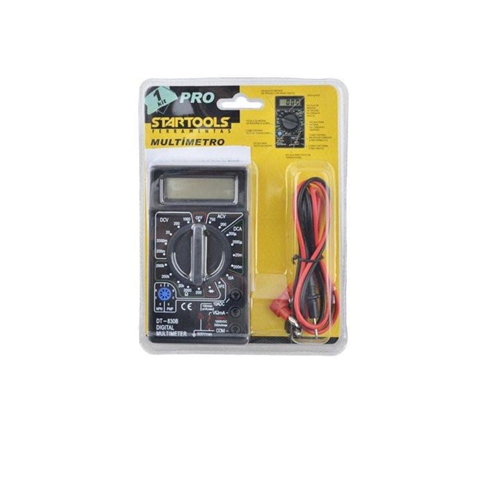 Multímetro Portátil Digital Display Lcd - Preta