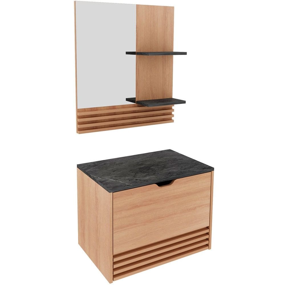 Kit Gabinete e Espelheira de Banheiro 60 cm Sâmia
