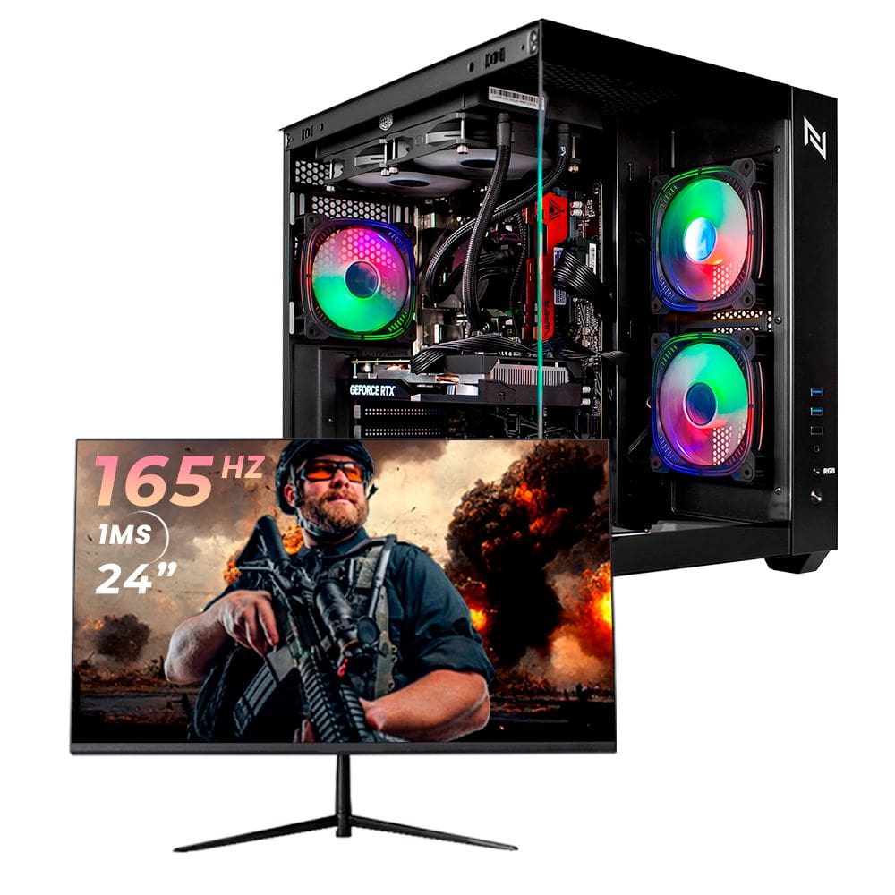 Pc Gamer Completo Black Myth High Ryzen 7 5700G, 32GB 3200Mhz, (RTX 4060), SSD 1TB M.2, 600W 80 Plus, Monitor 24 165Hz, Neologic - NLI87940