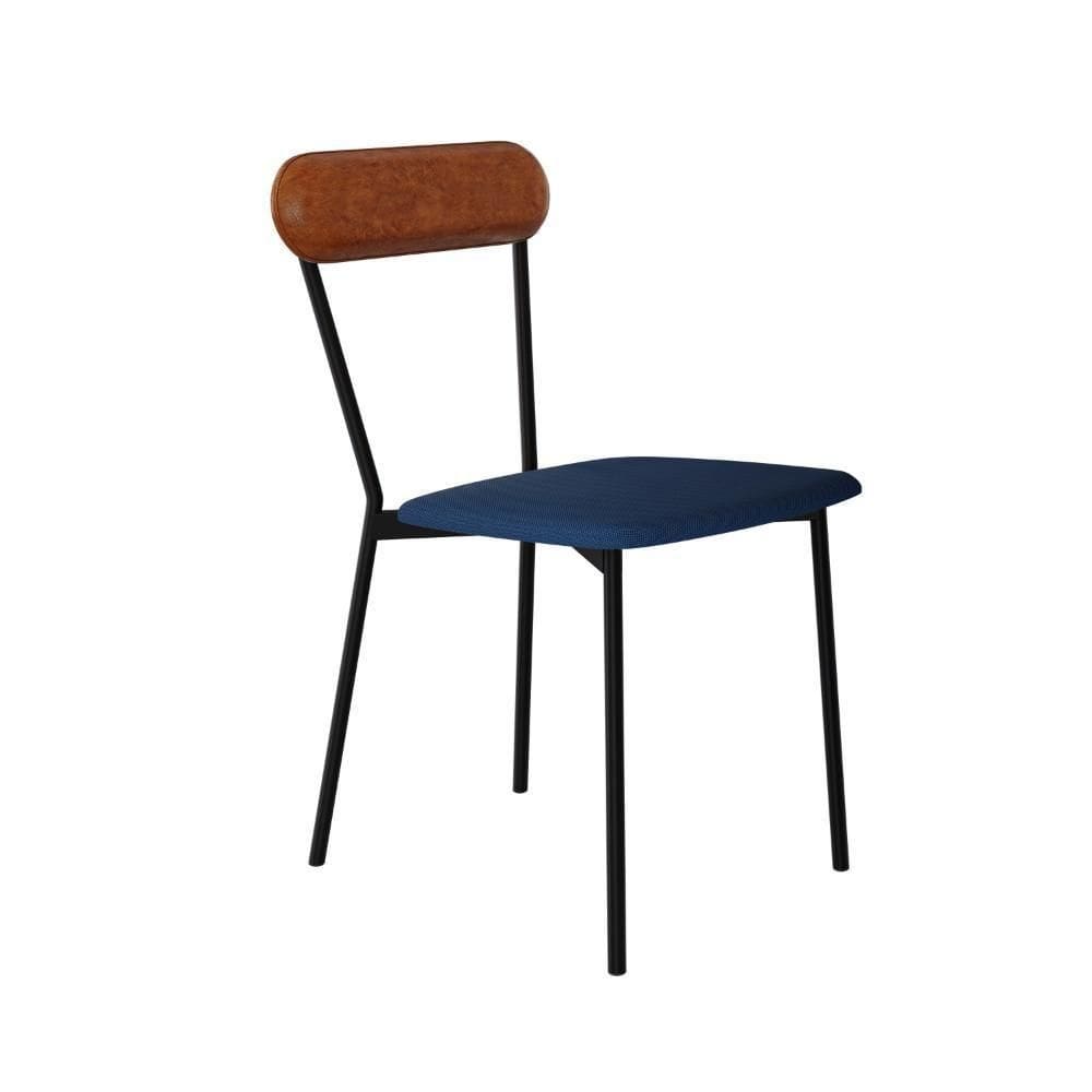 Cadeira Vintage Emília Fixa C-4 Pes 450 X 505 X 810 Mm C-1 Un.cy.az.jeans-cn.cml Azul Jeans-cn.caramelo