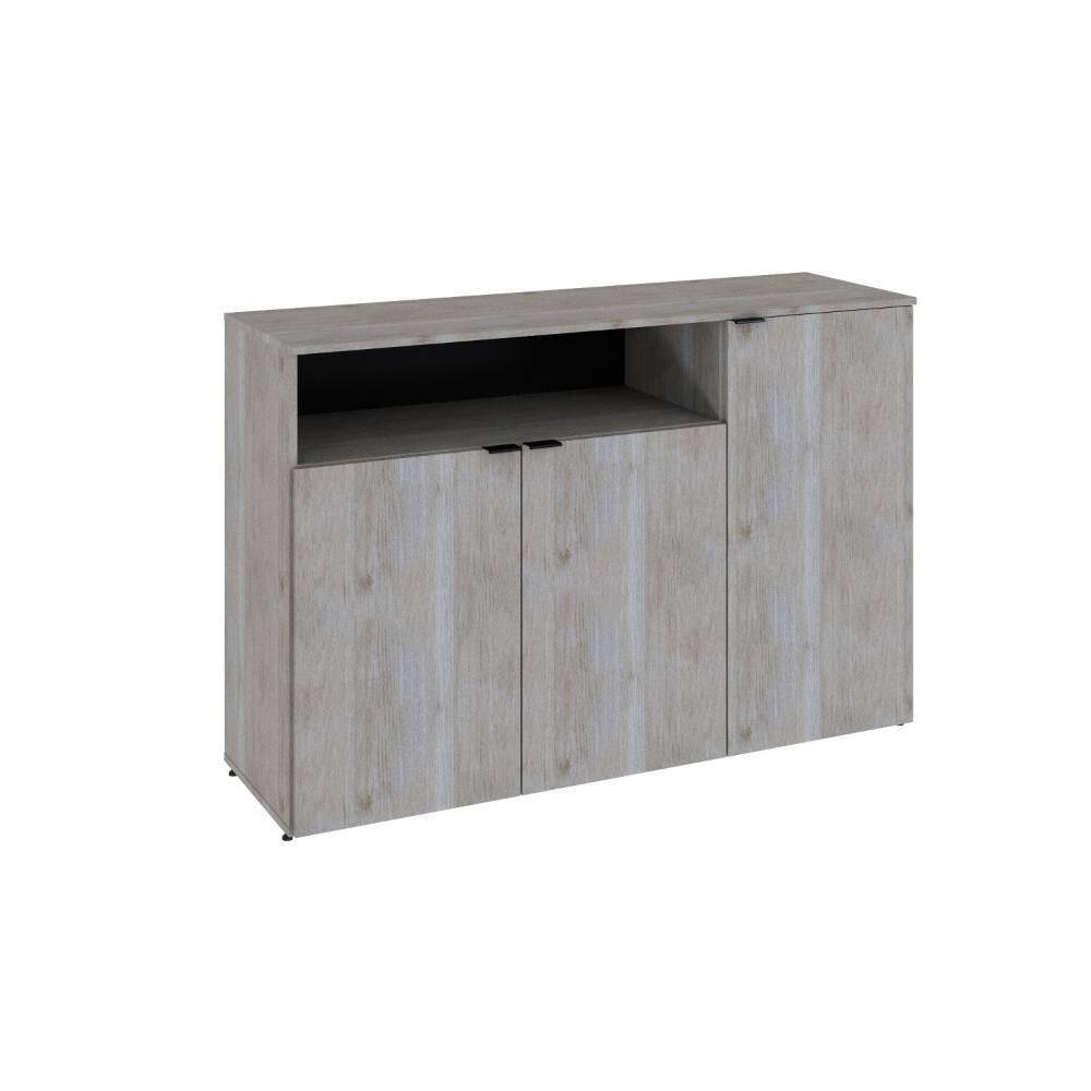 Armário Aparador Com 03 Portas E Nicho 89,5x135x42cm Wlap135 Snow - Preto