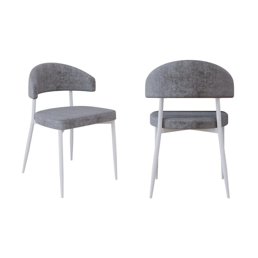 2 Unidades Cadeira Bless Fixa C/4 Pés 53 X 55 X 78cm Pés Brancos. Lautrec Cinza Lautrec Cinza