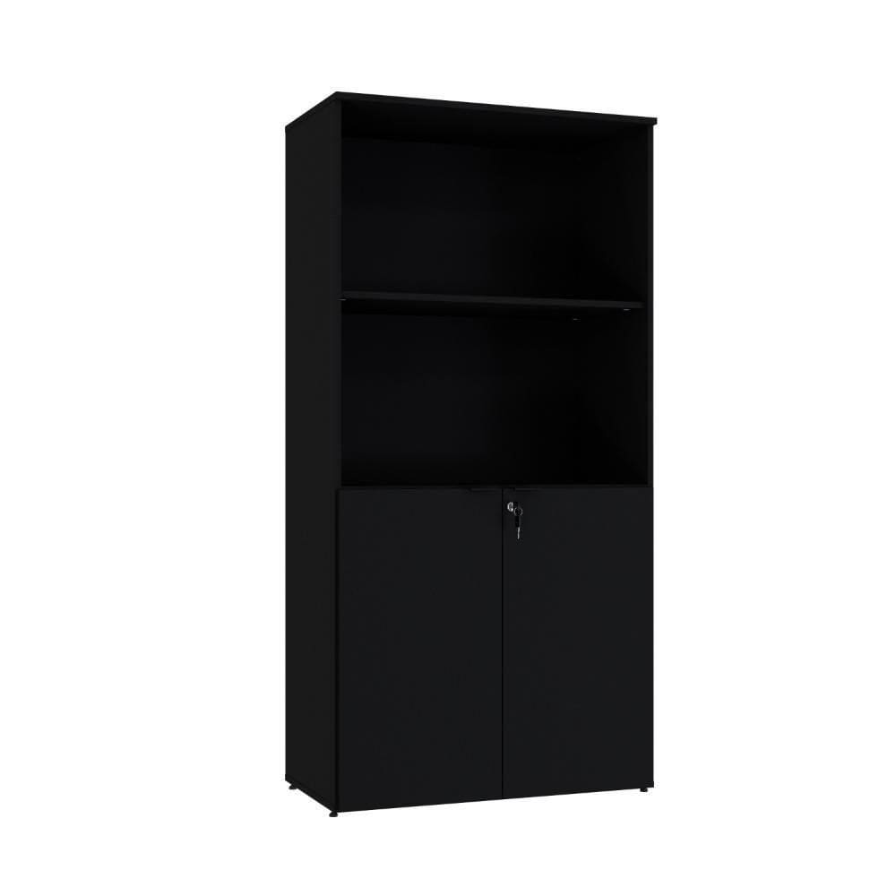 Armário Alto Estante Com 02 Portas 161,5x80x42cm Wlae80 Preto Tx