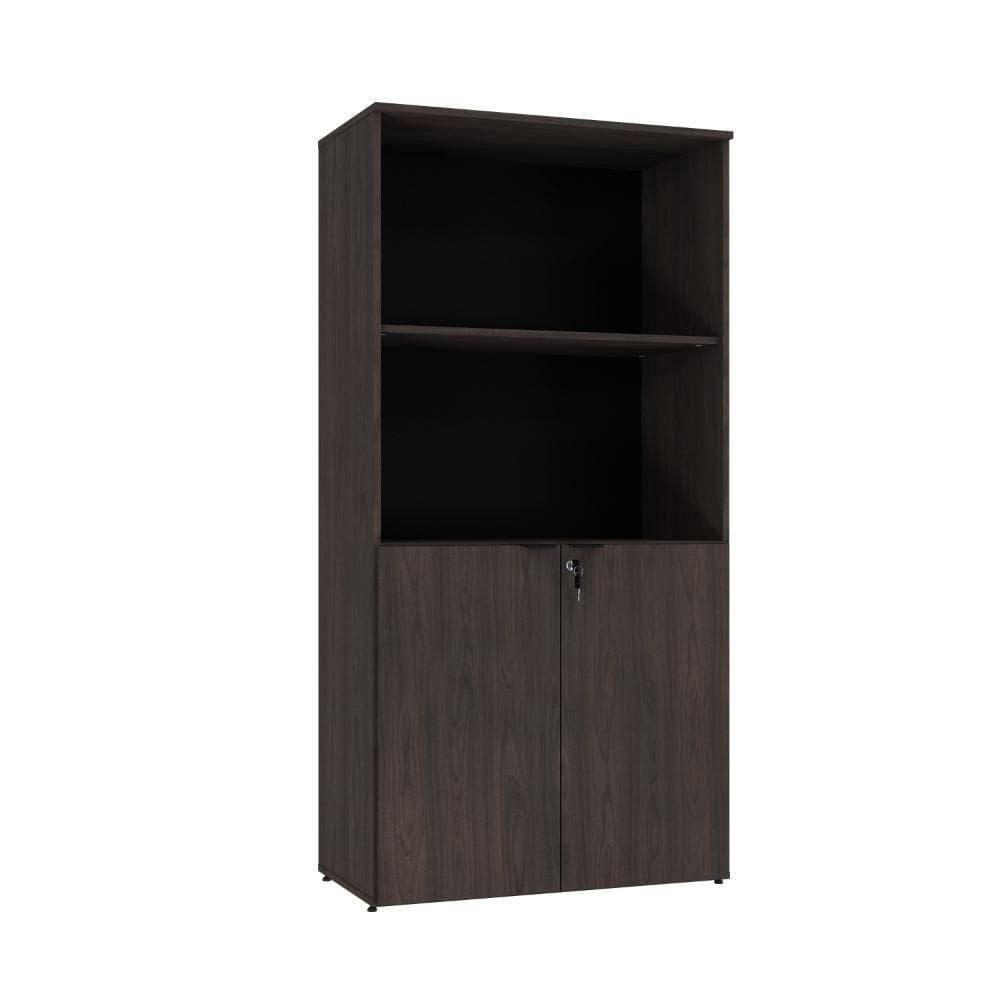 Armário Alto Estante Com 02 Portas 161,5x80x42cm Wlae80 Terracota - Preto