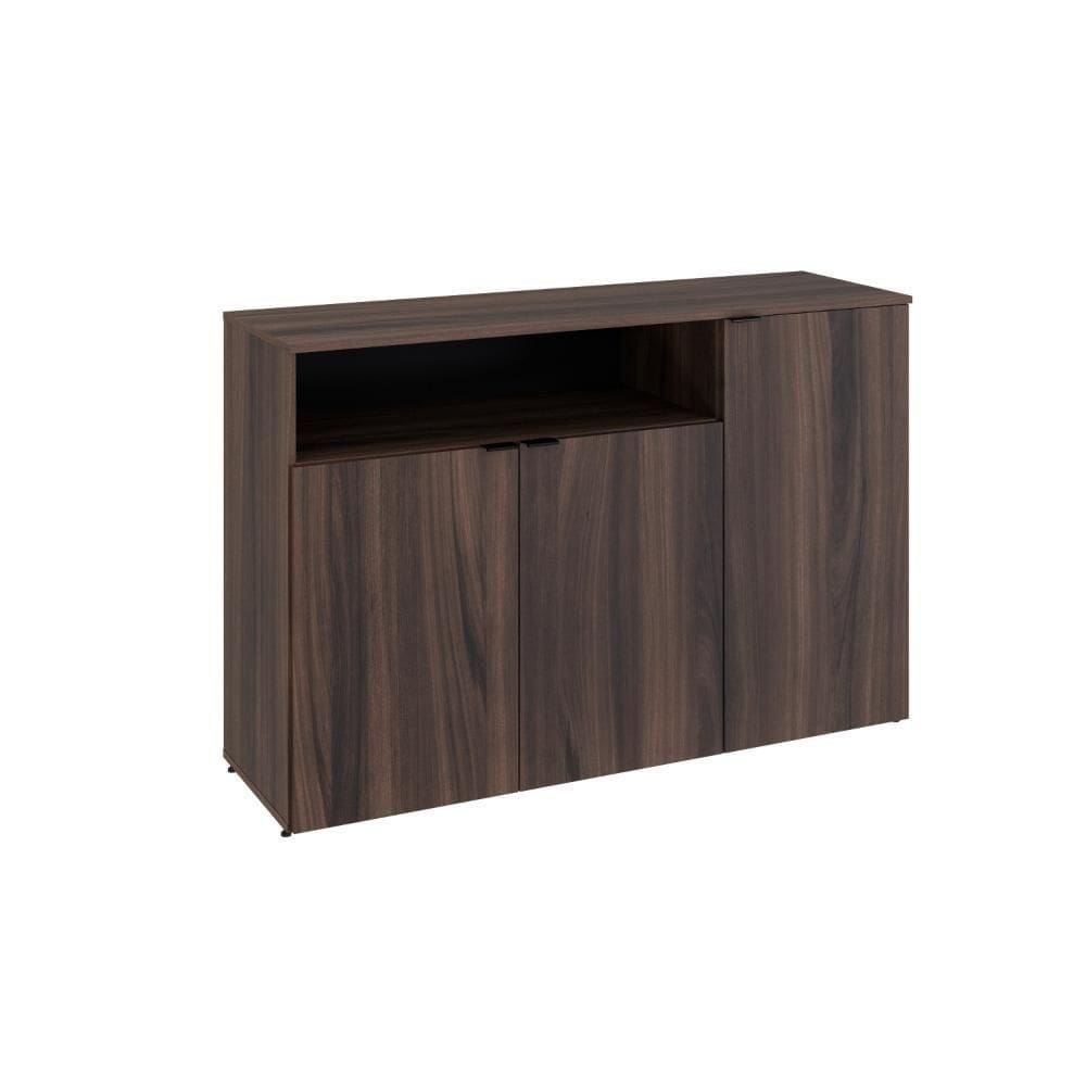 Armário Aparador Com 03 Portas E Nicho 89,5x135x42cm Wlap135 Nogal - Preto