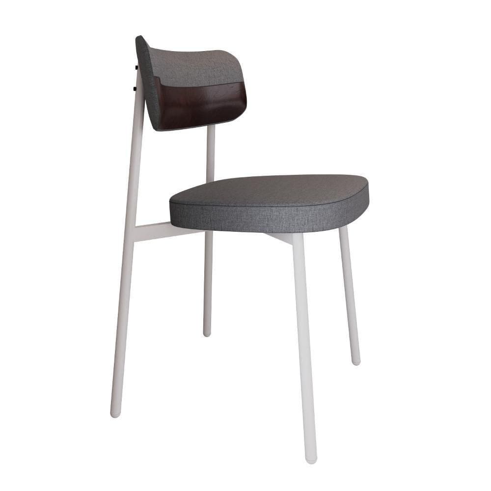 Cadeira Alloa Fixa C/4 Pés 50 X 44,7 X 83,8 Cm C/1 Un. Corriente Cinza/courino Café Corriente Cinza/courino Café
