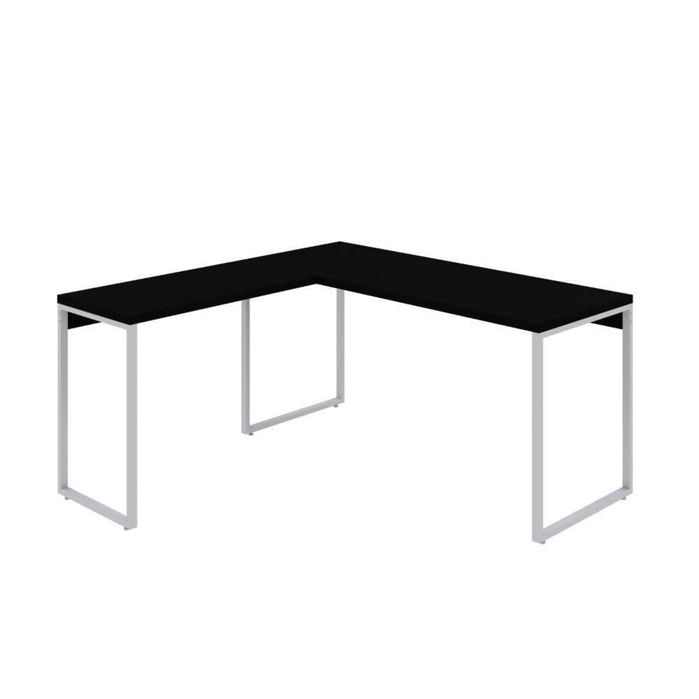 Mesa Em L Kuadra Diretor 150x150x75cm Preto ônix - Preto ônix -