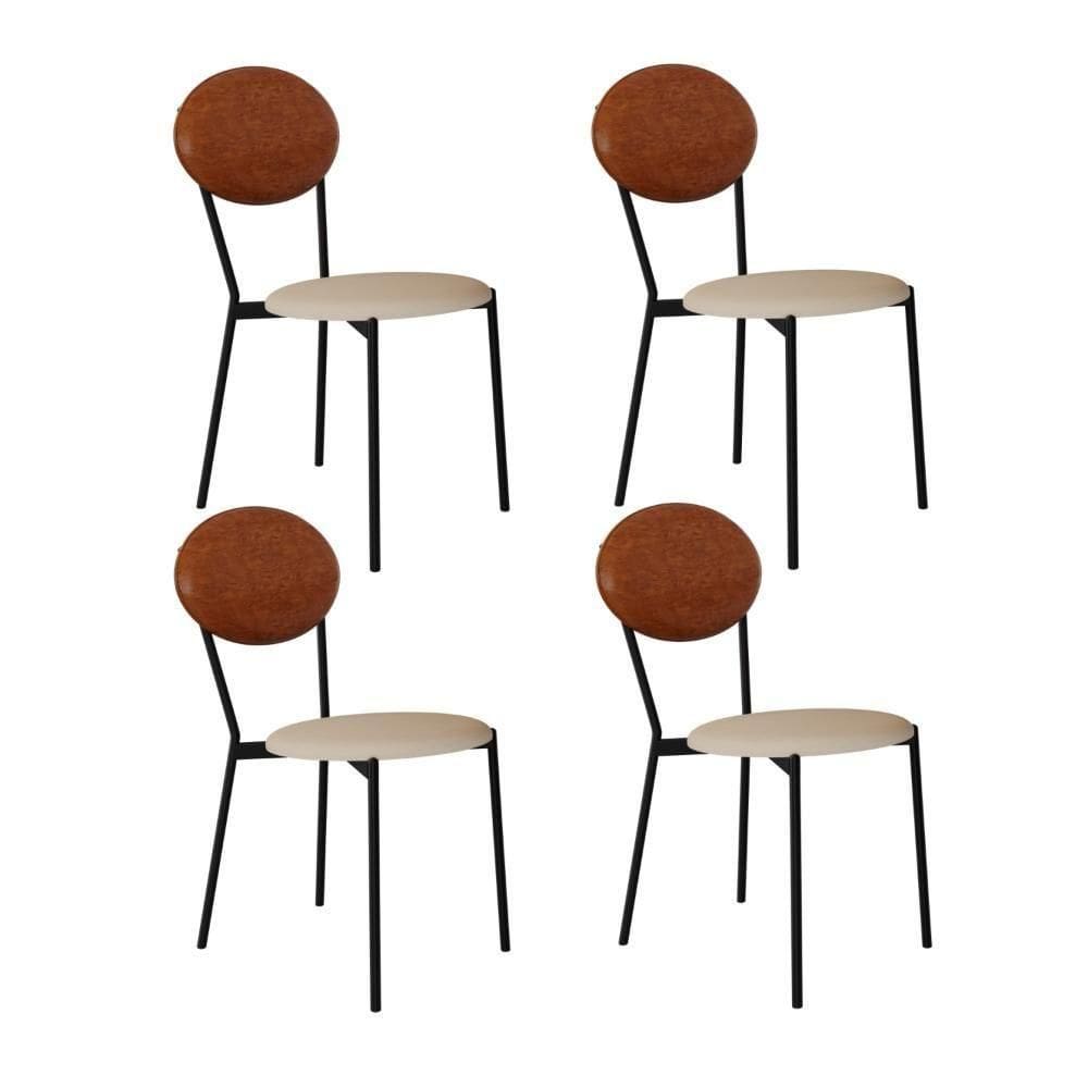Cadeira Vintage Elipse Fixa C-4 Pes 430 X 535 X 860 Mm C-4 Un. Cy.areialgt-cn.cml Areia Lgt-cn.caramelo