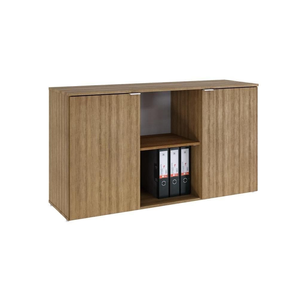 Armário Baixo Com 02 Portas E Nicho 75x135x42cm Wlab135 Lâmina Mel Branco