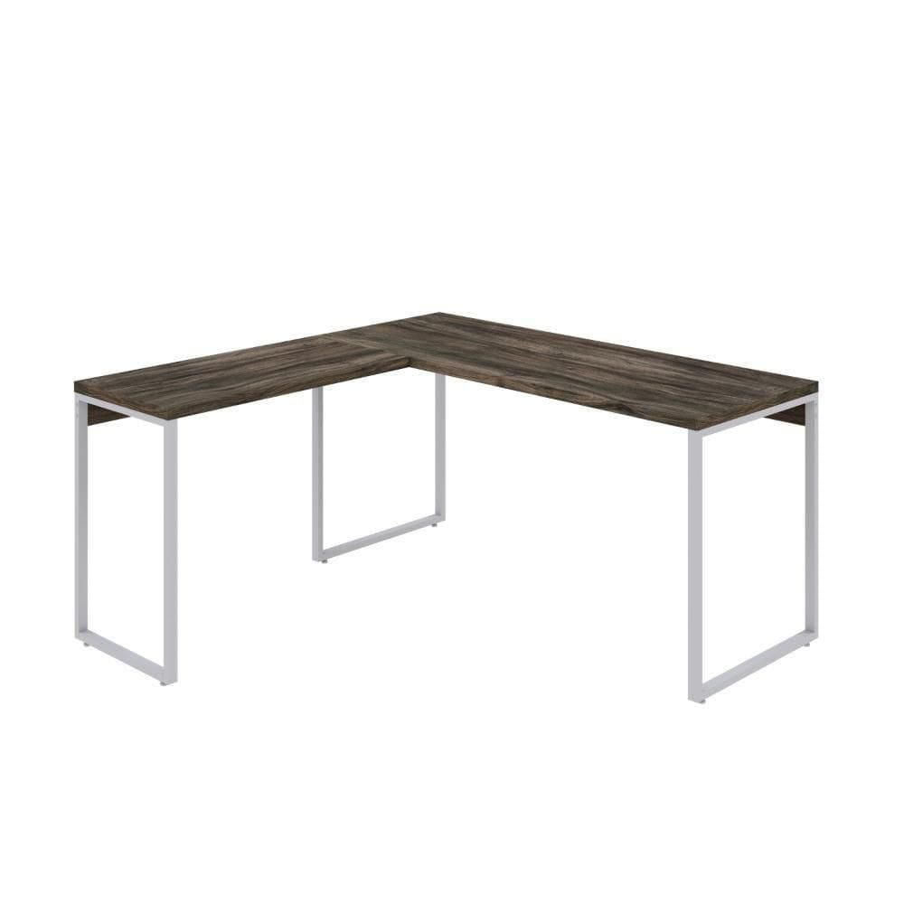 Mesa Em L Kuadra Diretor 150x150x75cm Carvalho Dark - Carvalho Dark -