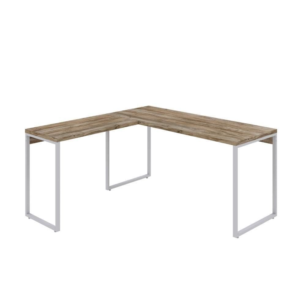 Mesa Em L Kuadra Diretor 150x150x75cm Carvalho - Carvalho -