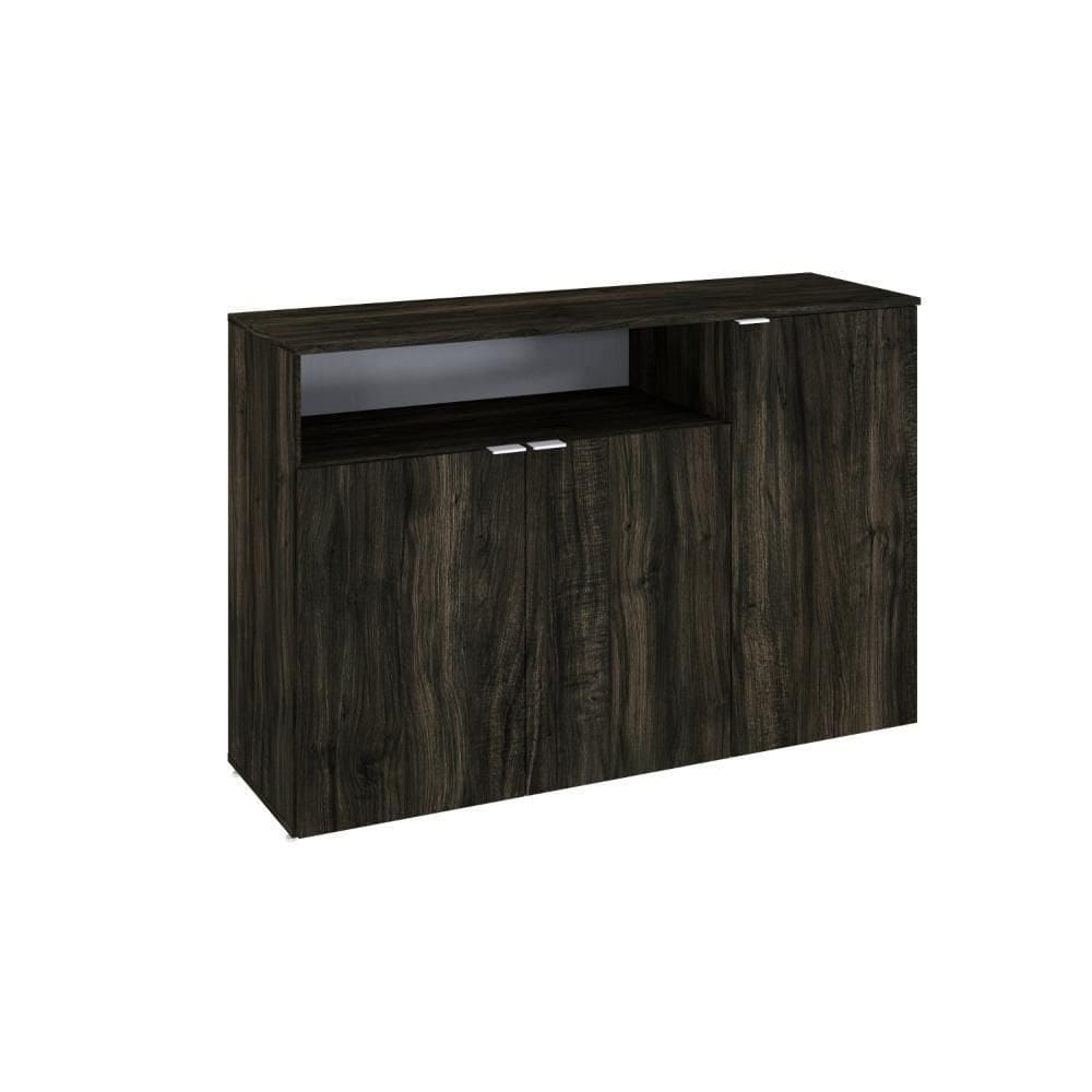 Armário Aparador Com 03 Portas E Nicho 89,5x135x42cm Wlap135 Carvalho Dark - Branco