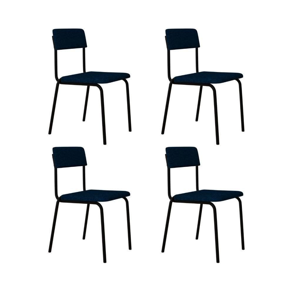 Cadeira Fit Fixa C/4 Pes 475 X 505 X 810 Mm C/4 Un. Corriente Azul Corriente Azul