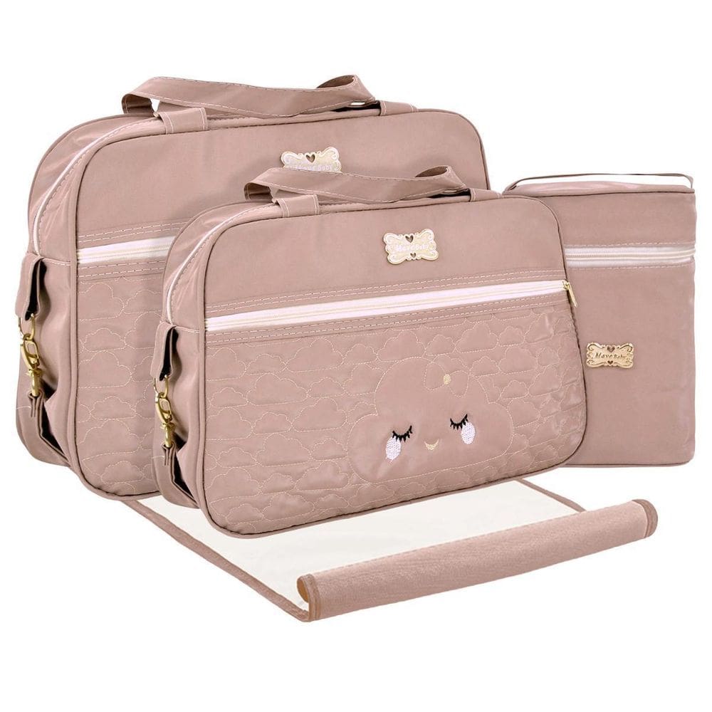 Kit Bolsas Maternidade Mave Baby Luna Soft Nude