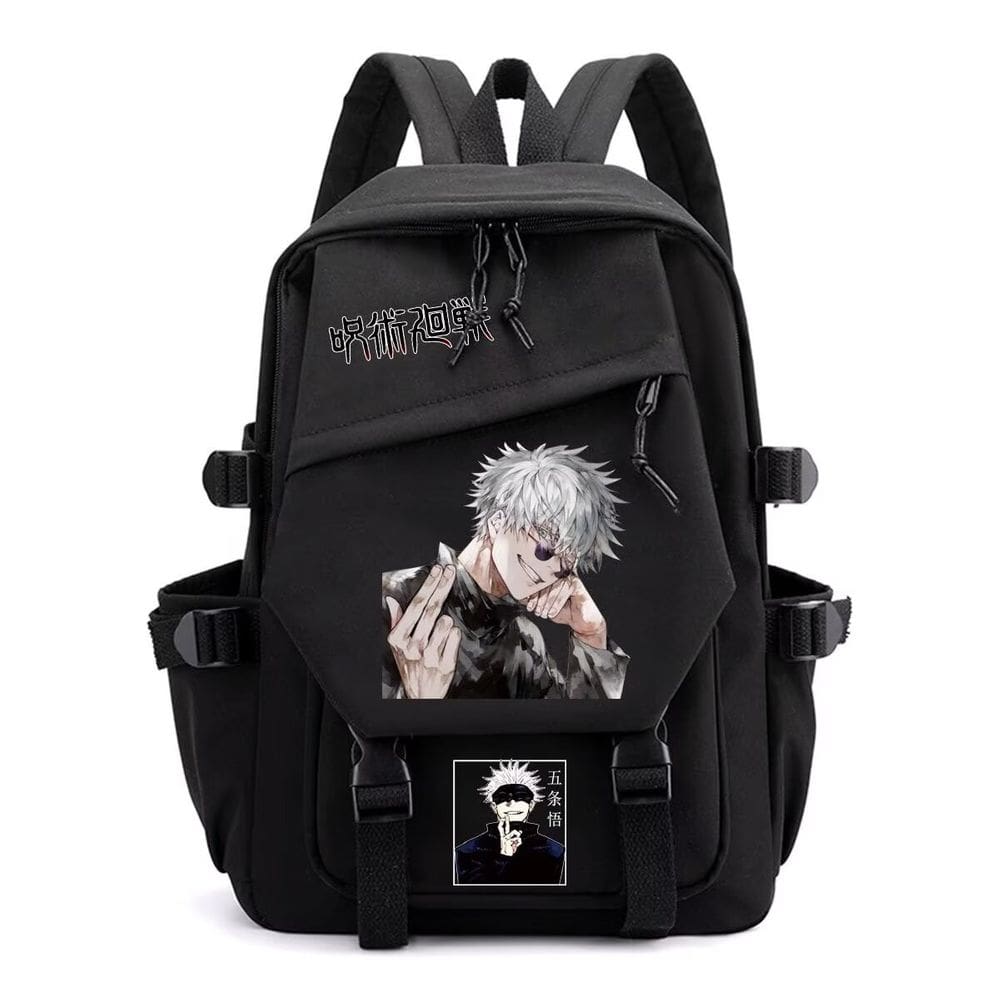 Mochila Sanmu Jujutsu Kaisen Fashion com impressão digital em couro PU