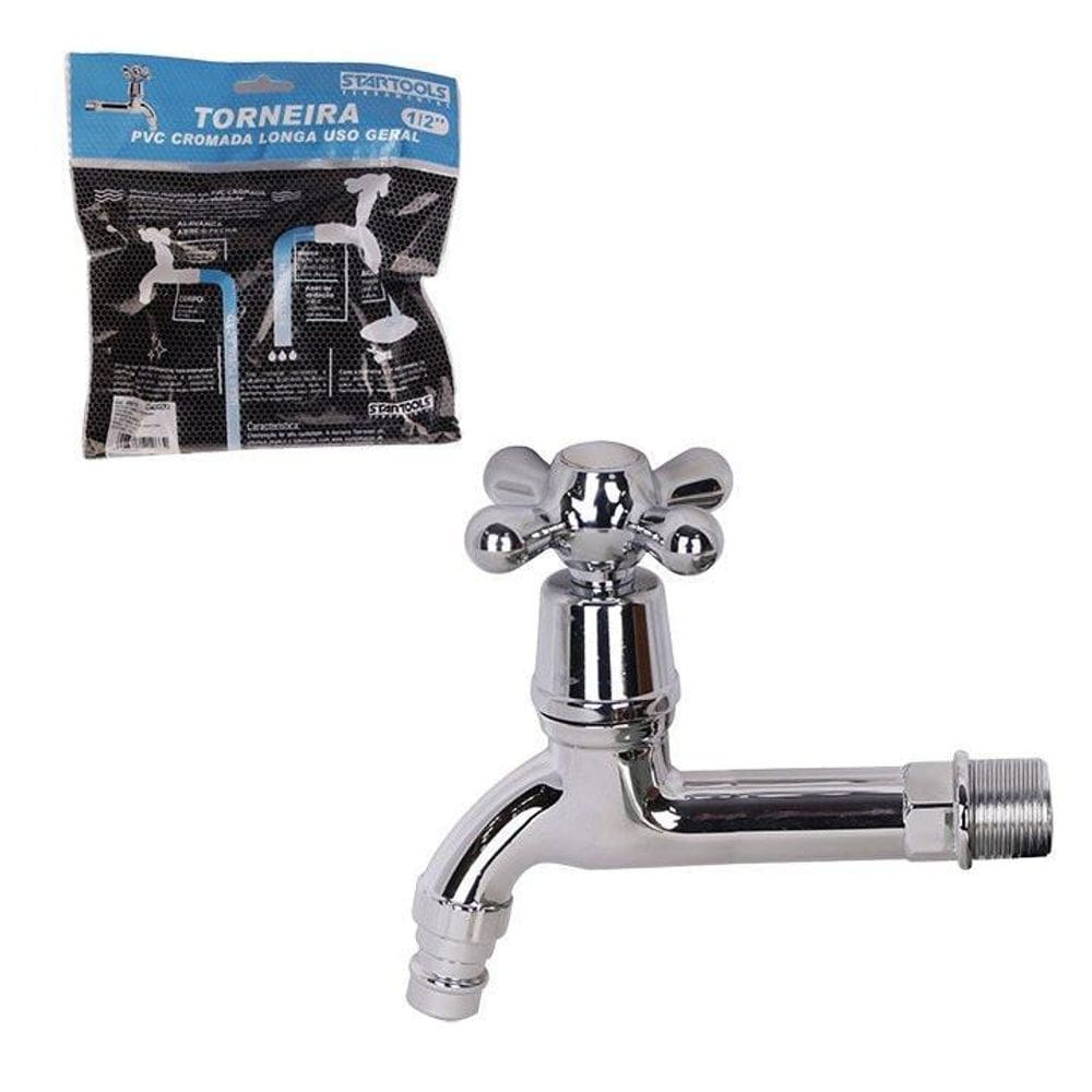 Torneira Longa Pvc Cromada 1/2``