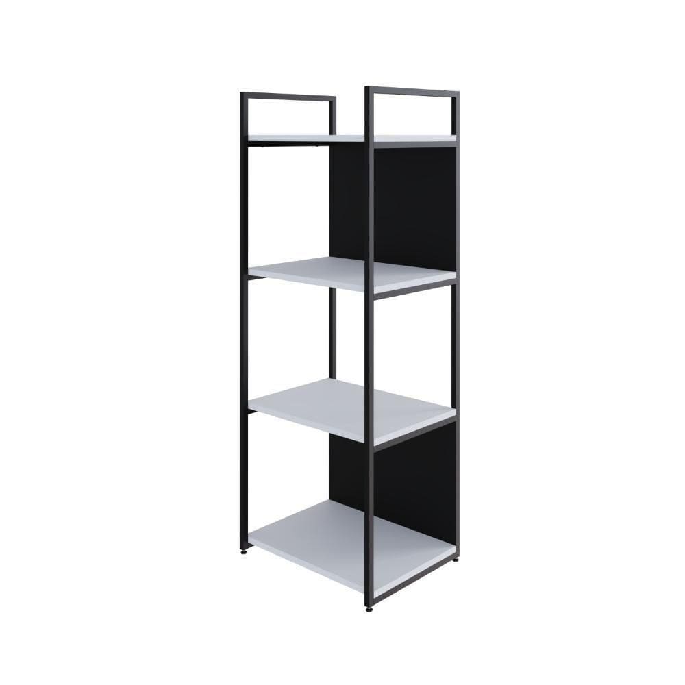 Estante C/04 Prateleiras 118x45x33cm C/fundo Yon Branco Tx/ Branco Tx/