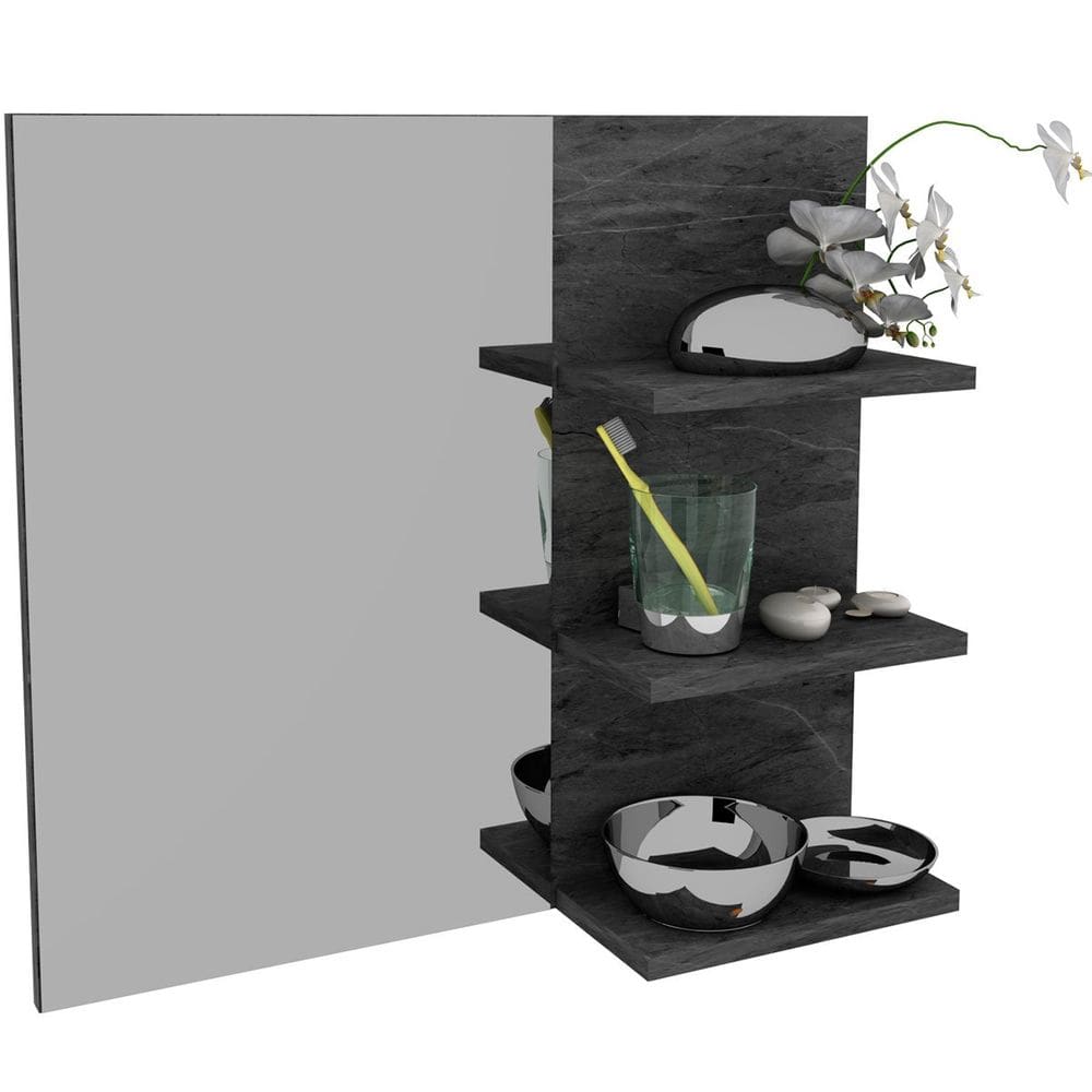 Espelheira para Banheiro 60 cm 3 Prateleiras Romana