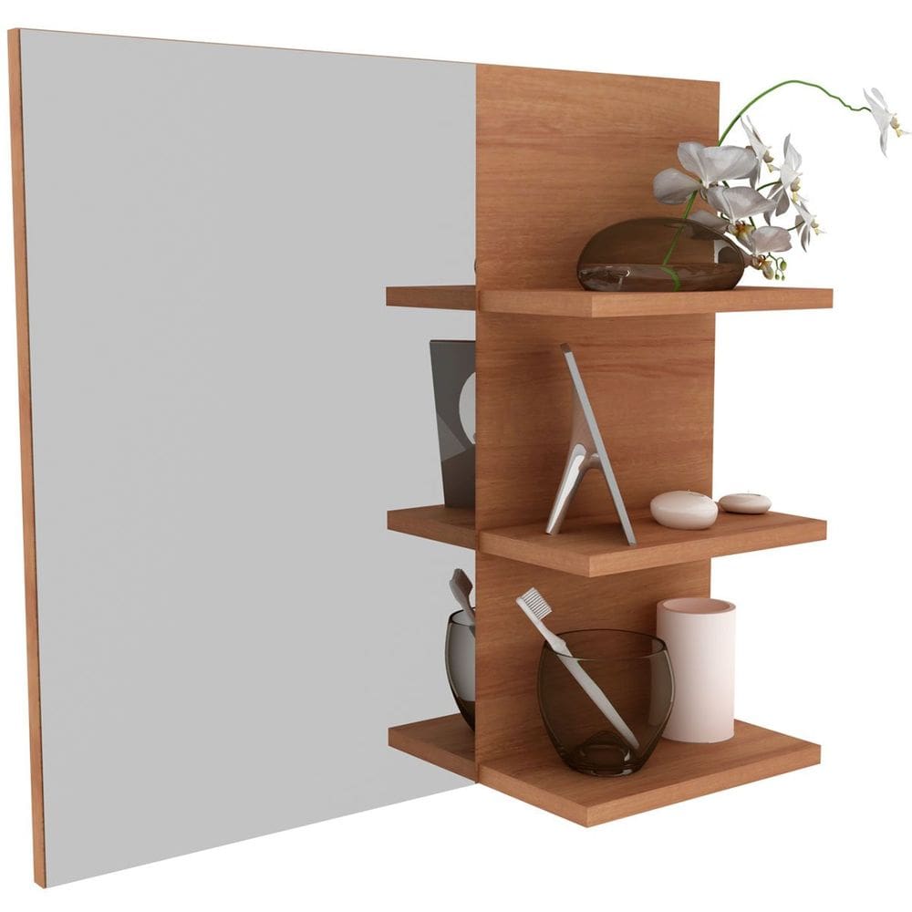 Espelheira para Banheiro 60 cm 3 Prateleiras Romana