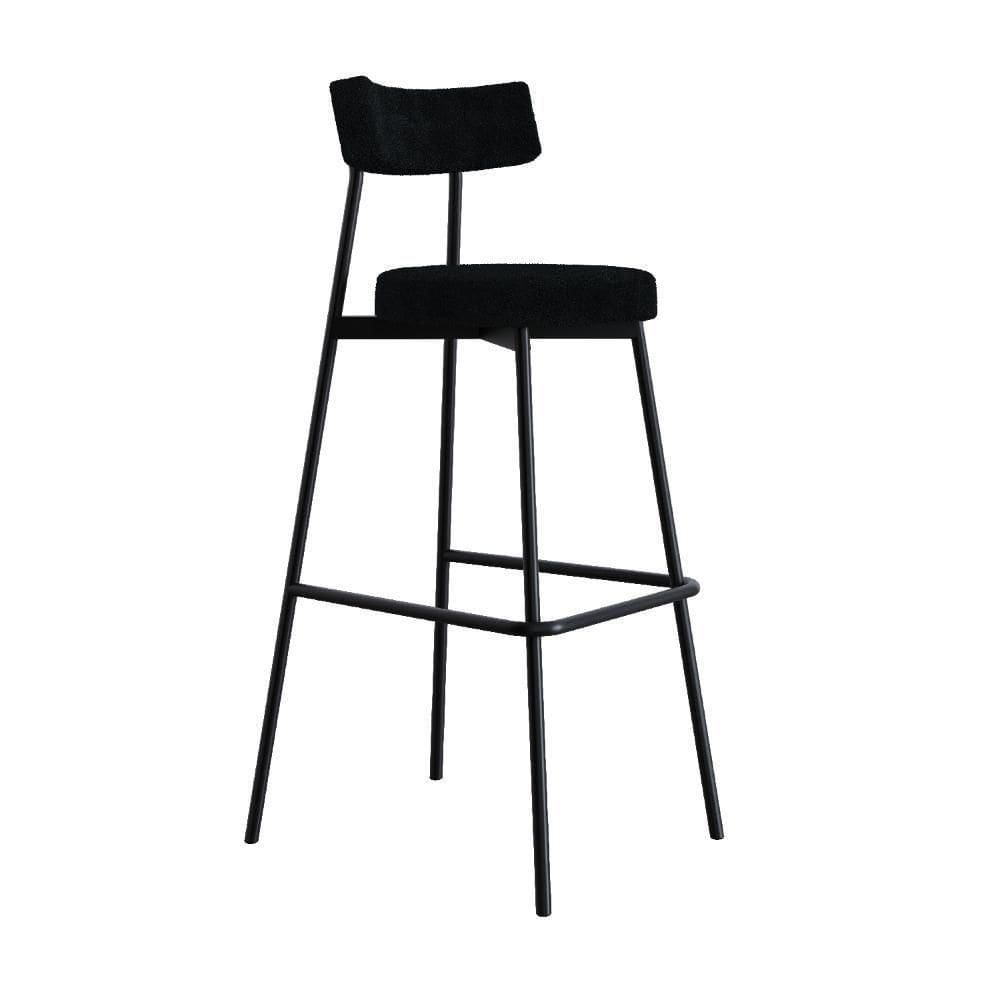 Banqueta Alta Stout Ae: 100 / Aa: 75cm Bqst7510 Boucle Cinza Grafite Boucle Cinza Grafite