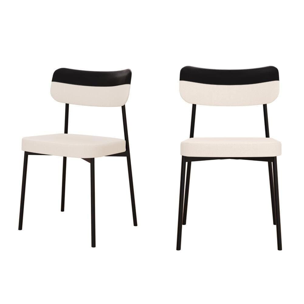 Cadeira Mynna Fixa C/4 Pes 525 X 470 X 790 Mm C/2 Un. Crt. Palha/courino Preto Crt Palha/courino Preto