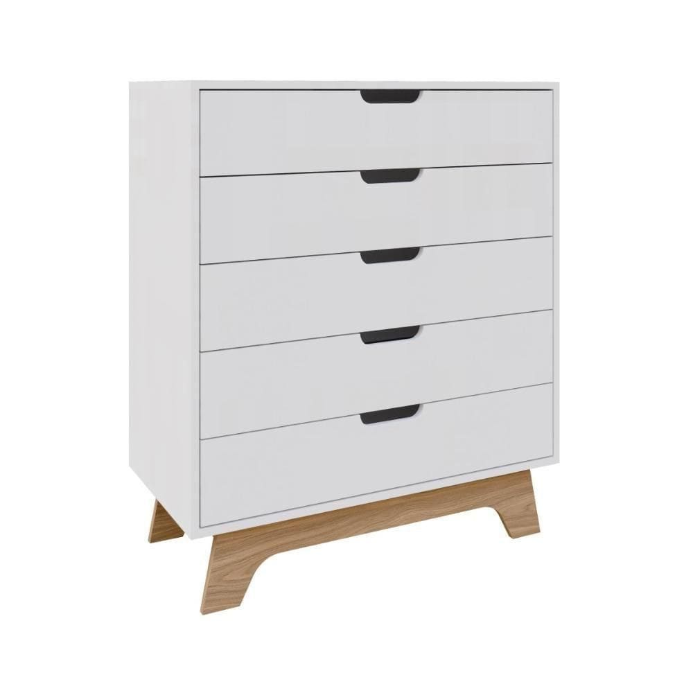 Cômoda 5 Gavetas 80cm Alice - Branco