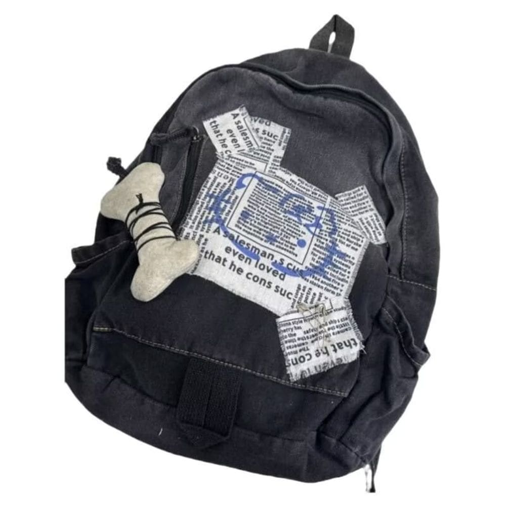 Mochila Sanmu Hello Kitty em couro PU preto