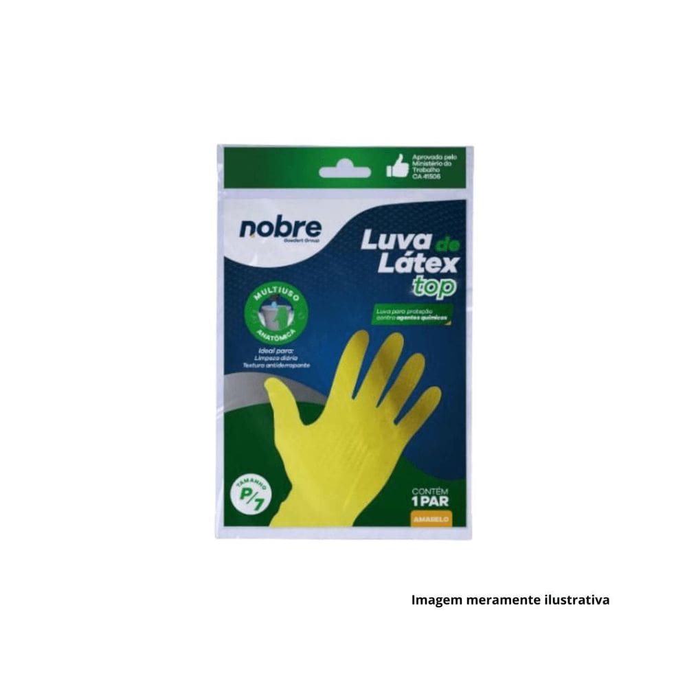 Luva De Borracha/Latex Top P Amarela Ca 41506 - Nobre