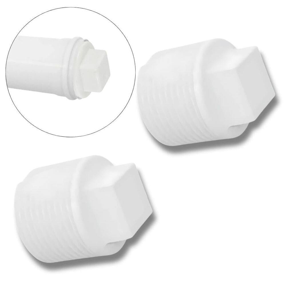 Plug Tampão 1/2 Polegada Roscável Em Pvc Branco 02 Un
