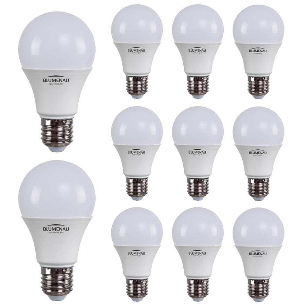 Kit 10 Lâmpadas Led Bulbo A60 9W E27 Bivolt 4000K Neutro