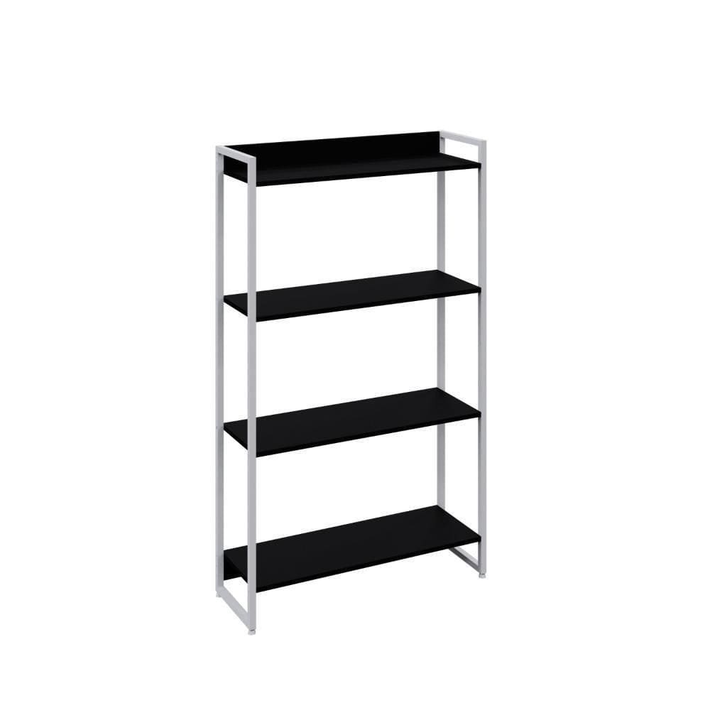Estante Dynamica 80x30x146cm C/04 Prateleiras Preto ônix / Preto ônix /