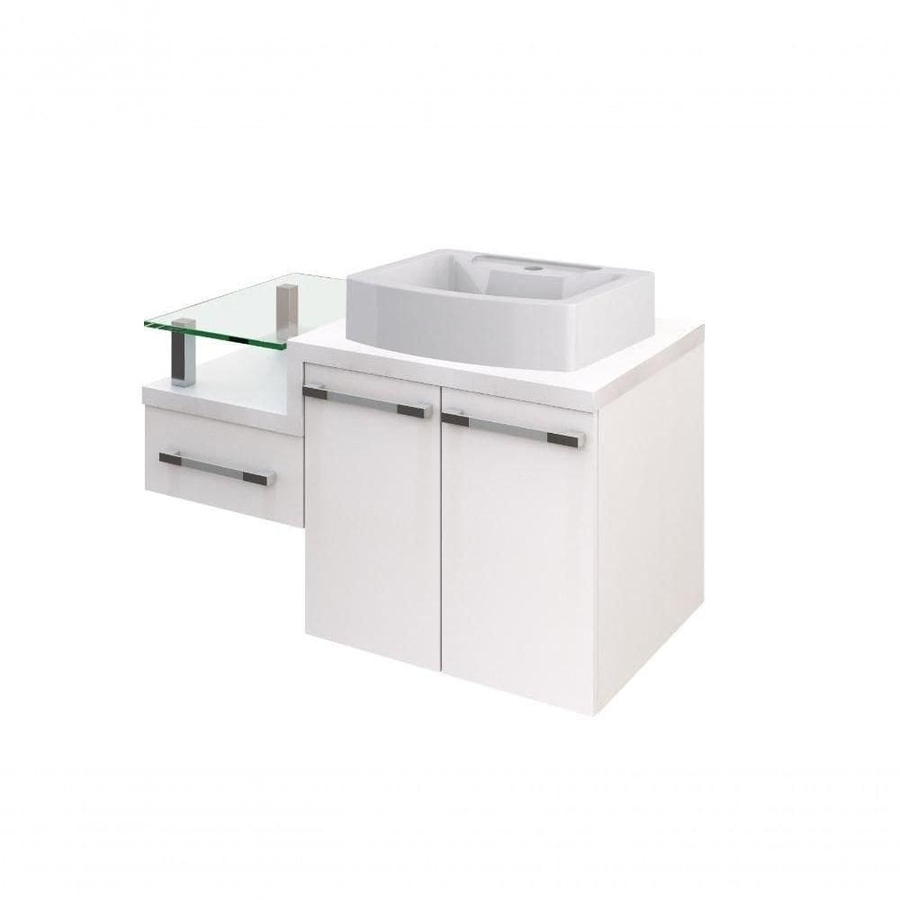 Conjunto Balcão C-cuba Aria 41 Legno 830 Perffect Acetinado Branco Chess C-branco Chess