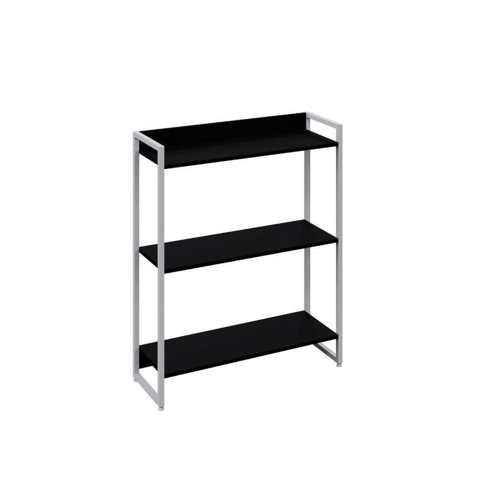 Estante Dynamica 80x30x104cm C/03 Prateleiras Preto ônix / Preto ônix /