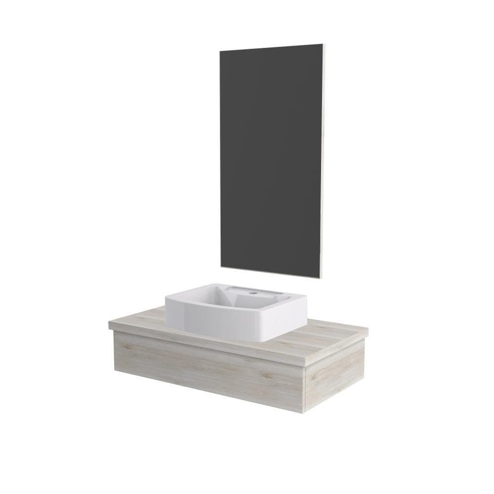 Conjunto Bancada C-cuba Aria 41 E Espelheira Metrópole 801 Preto ônix Snow