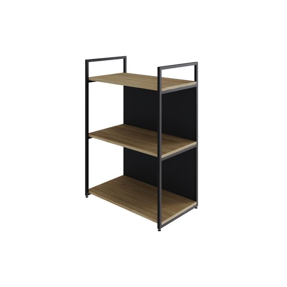 Estante C/03 Prateleiras 84x60x33cm C/fundo Yon Vermont Oak/ Vermont Oak/