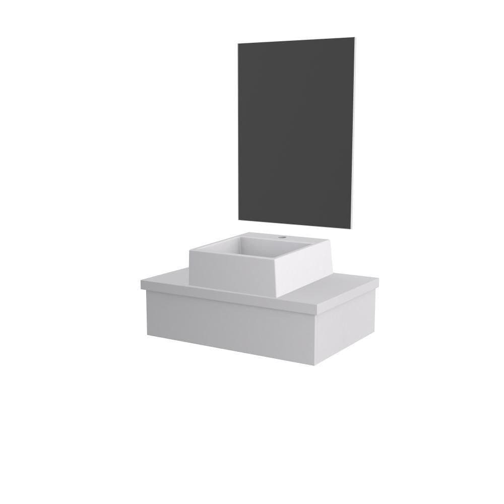Conjunto Bancada C-cuba Q355 E Espelheira Metrópole 601 Perffect Acetinado Branco Chess
