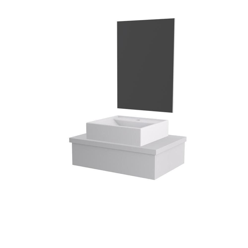 Conjunto Bancada C-cuba Q39 E Espelheira Metrópole 601 Perffect Acetinado Branco Chess