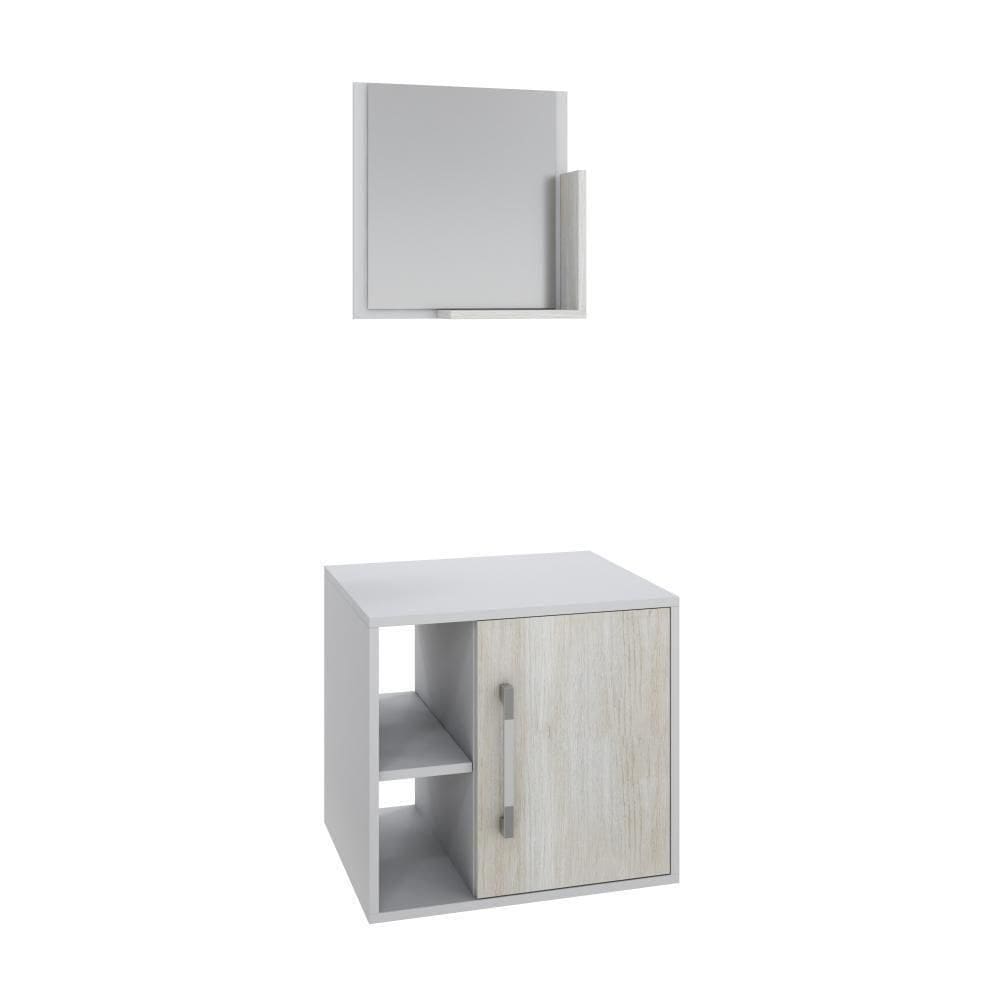 Conjunto Balcão E Espelheira Soft 500 Perffect Acetinado Branco Chess C-snow