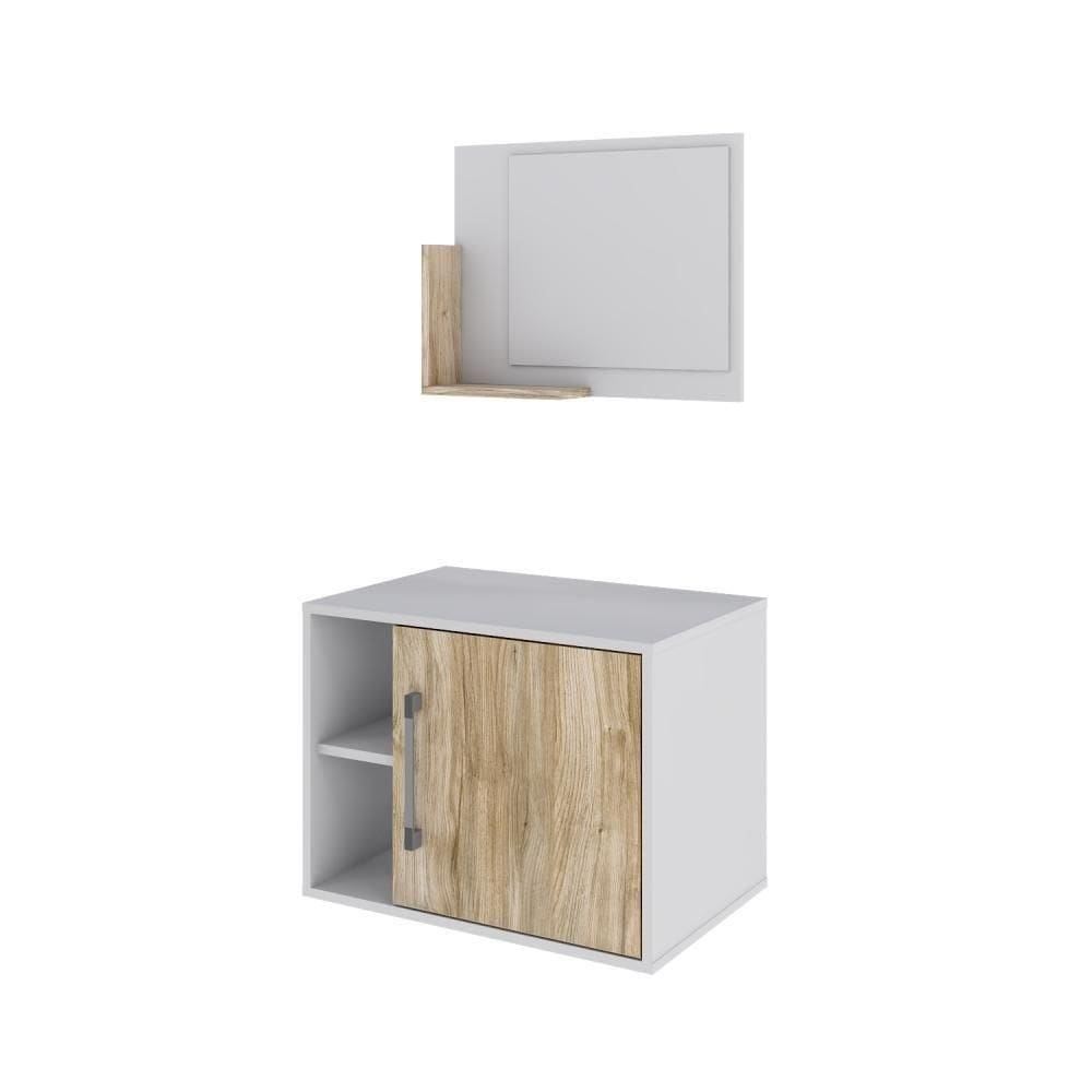 Conjunto Balcão E Espelheira Soft 600 Perffect Acetinado Branco Chess C-carvalho