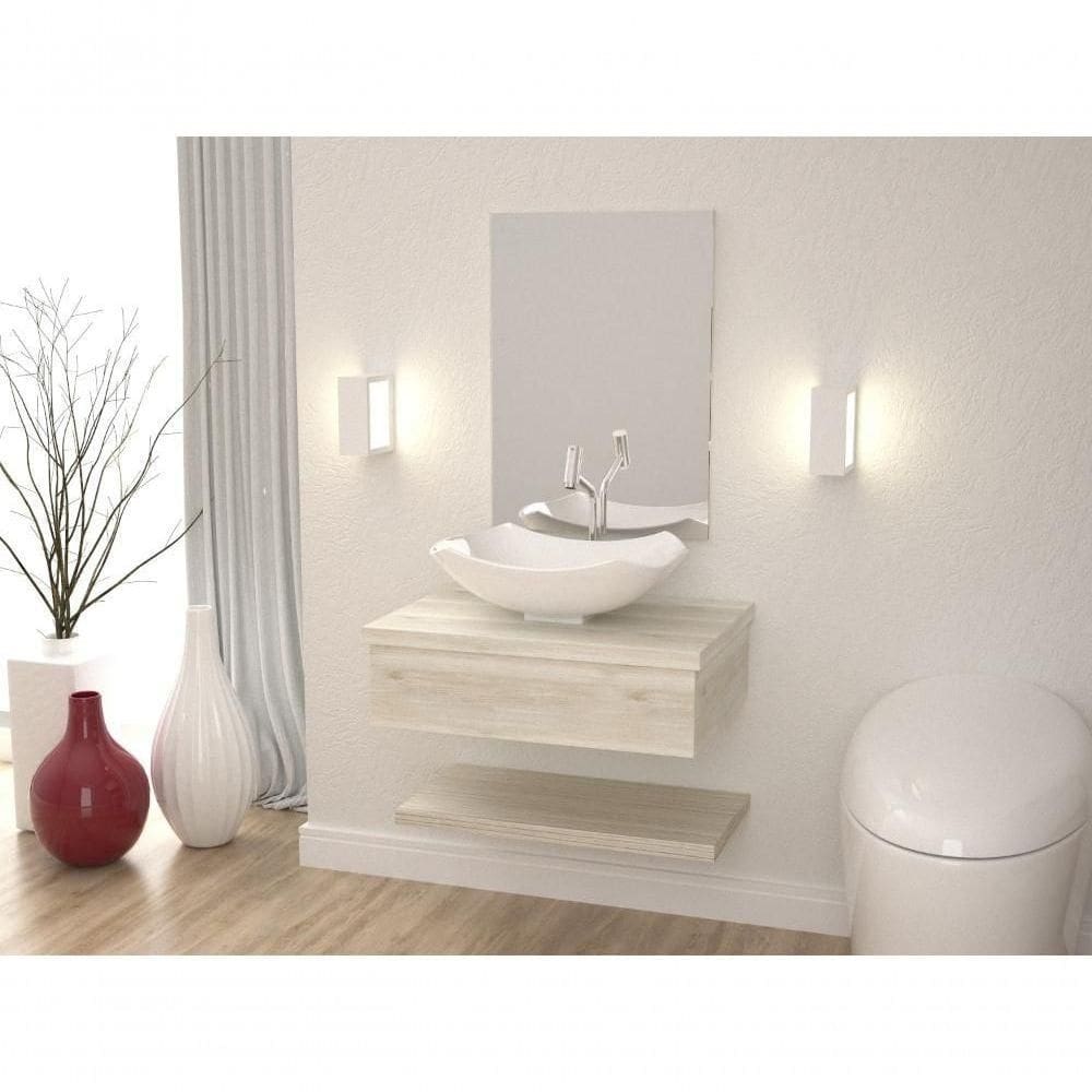 Conjunto Bancada C-cuba L42 E Prateleira Metrópole 605 Preto ônix Snow