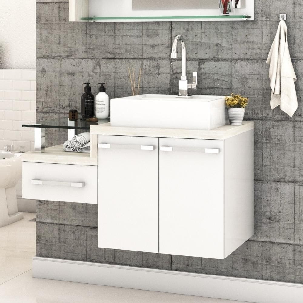 Conjunto Balcão C-cuba Q39 Legno 830 Branco Chess C-preto ônix Branco Chess C-snow